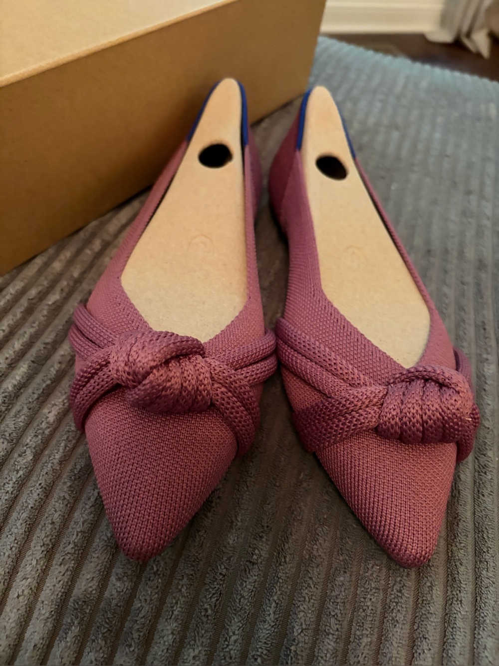 Rothy's Pointed Knot Flats in Dusty Rose